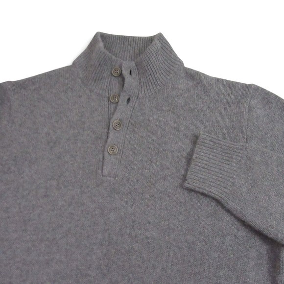 J Crew Mens Sweater Pullover Long Sleeve XXL Gray Lambswool Blend Mock Neck - Picture 1 of 8